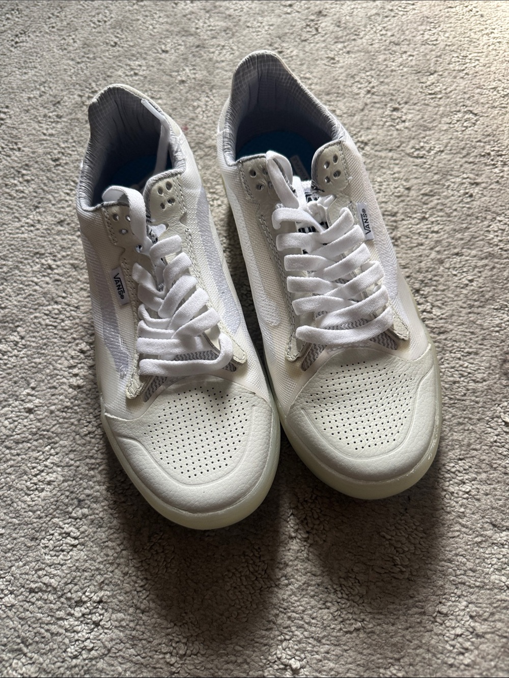 Vans Men’s White Low-Top Sneakers with Perforated Toe